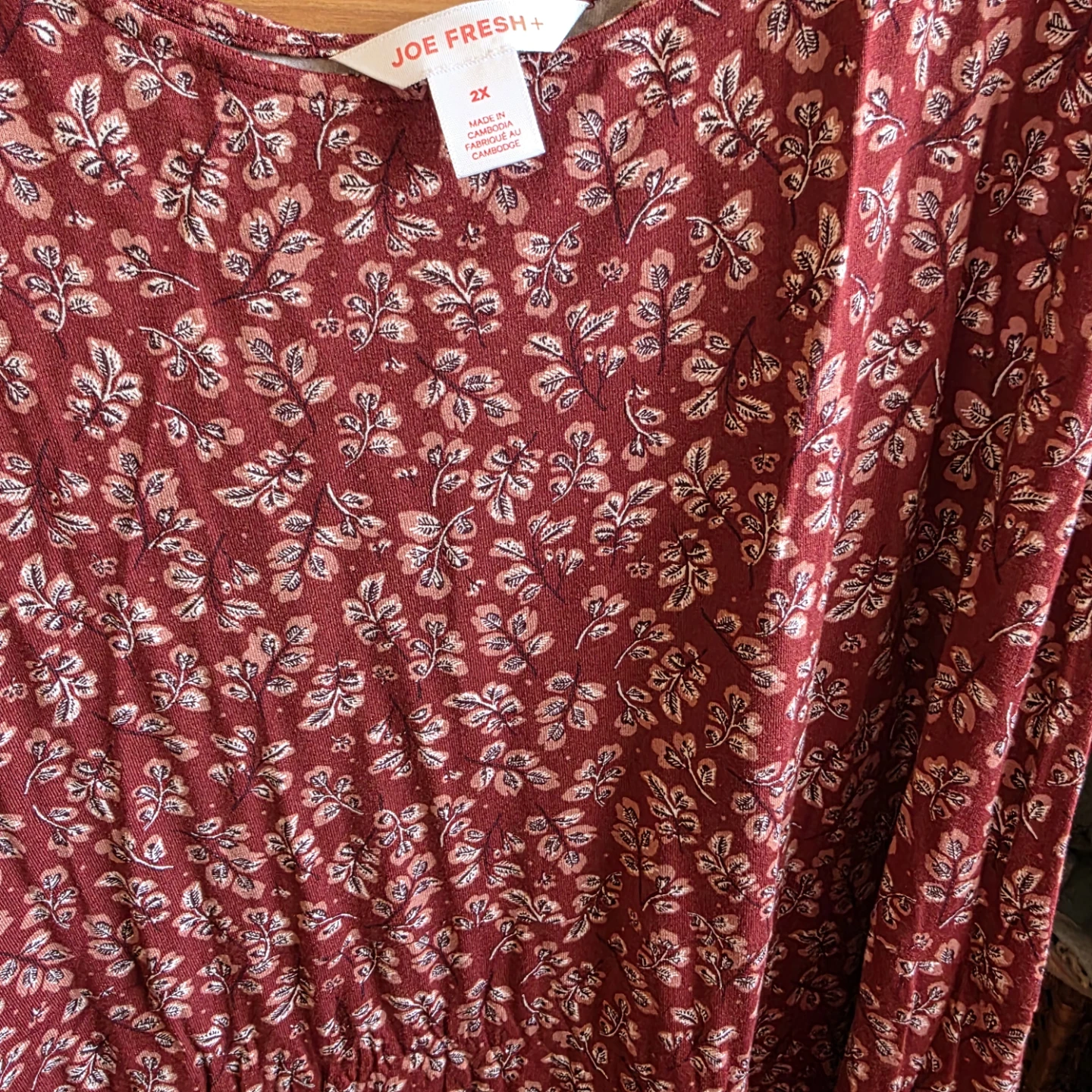 New Joe Fresh+ Red Floral Maxi Dress