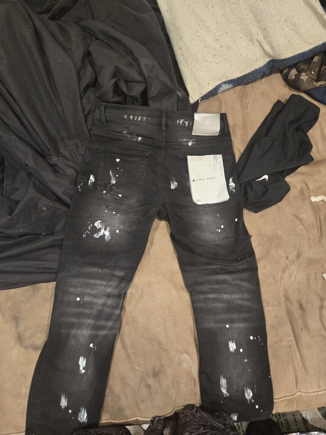 Purple Brand Black Paint Splatter Jeans - photo 2