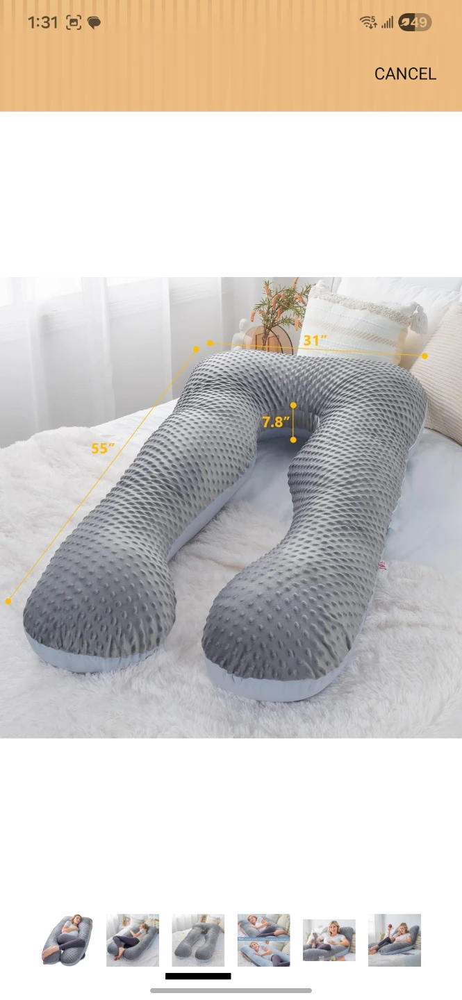Meiz U-Shaped Pregnancy Pillow 55inch Grey & Blue - photo 4