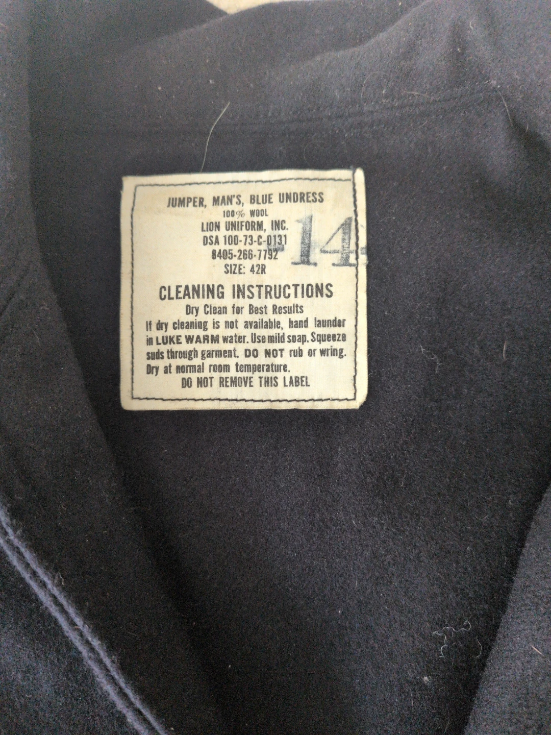 Lion Uniform Inc. Wool Jumper - Size 42R - photo 2