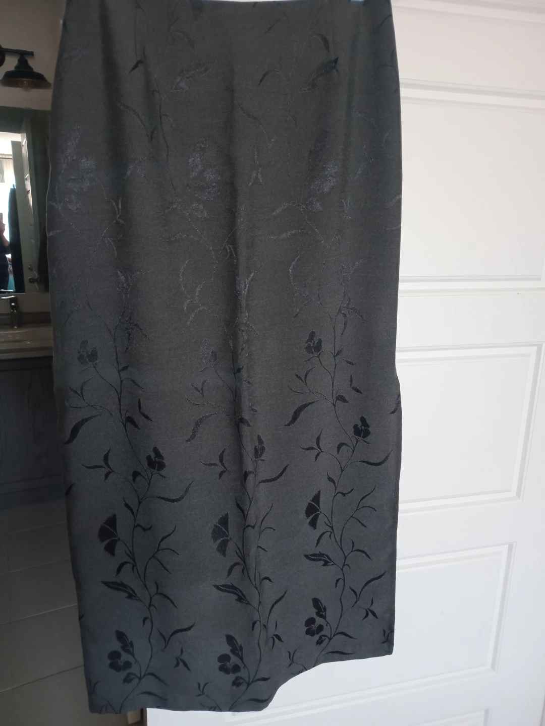 Dark Grey Floral Skirt
