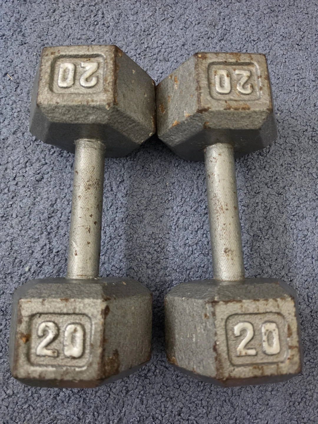 Pair of 20lb Hex Dumbbells