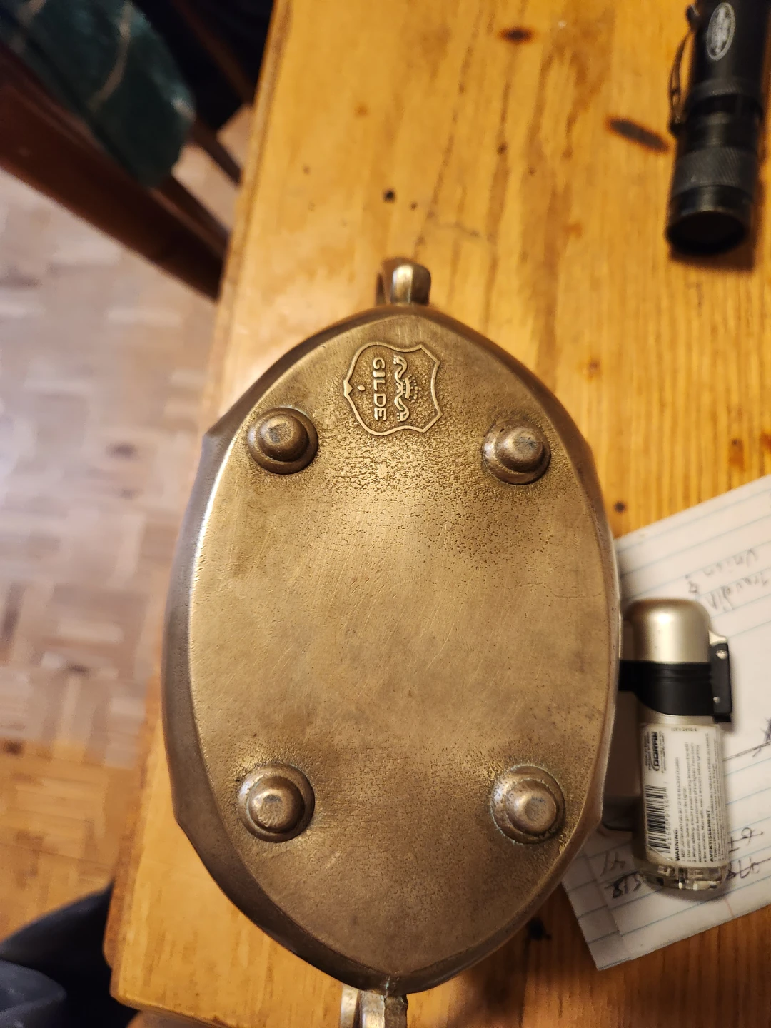 Vintage GLIDE Brass Footed Bowl with Handles - photo 2
