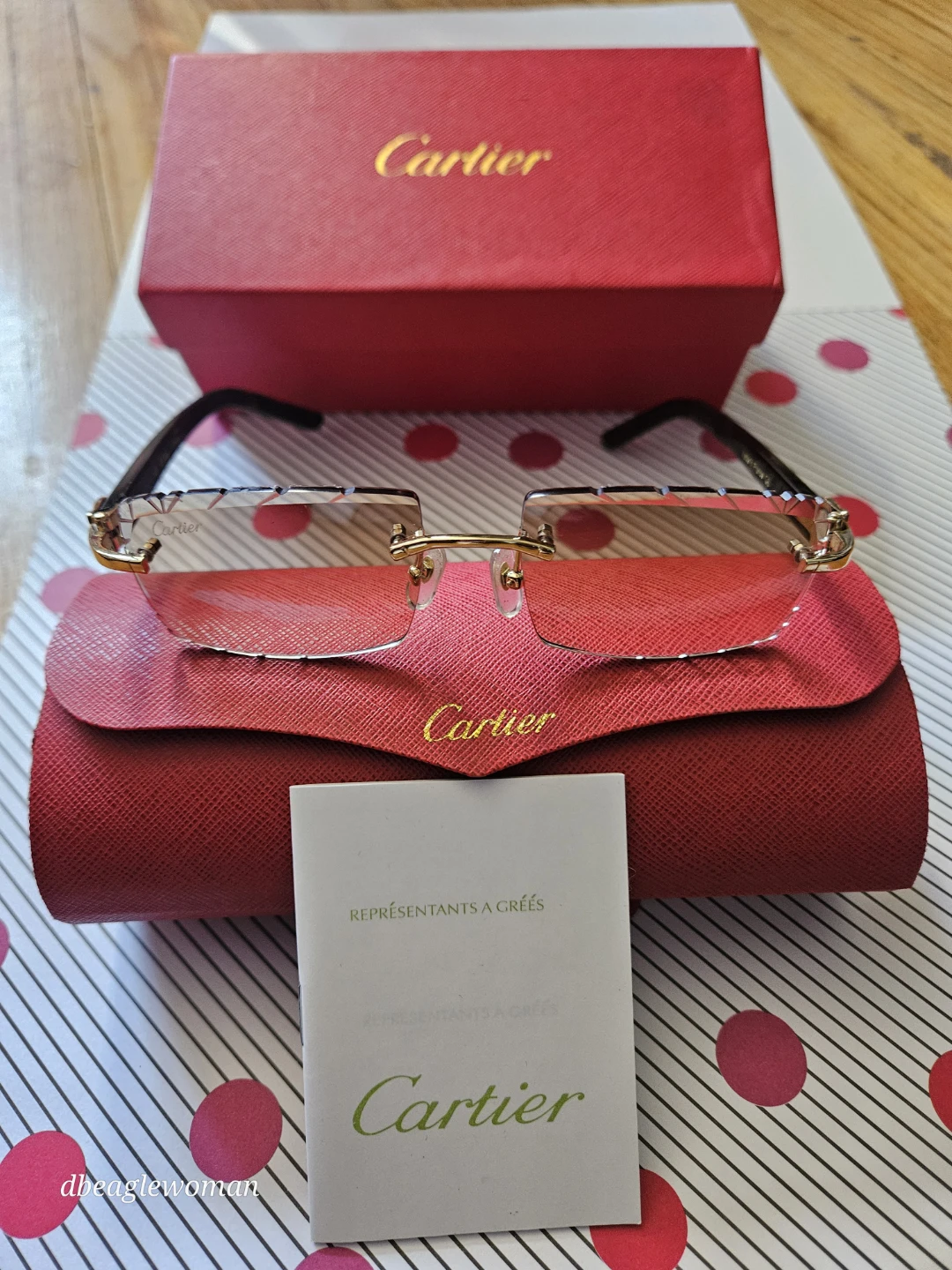 New Men's Cartier rimless sunglasses