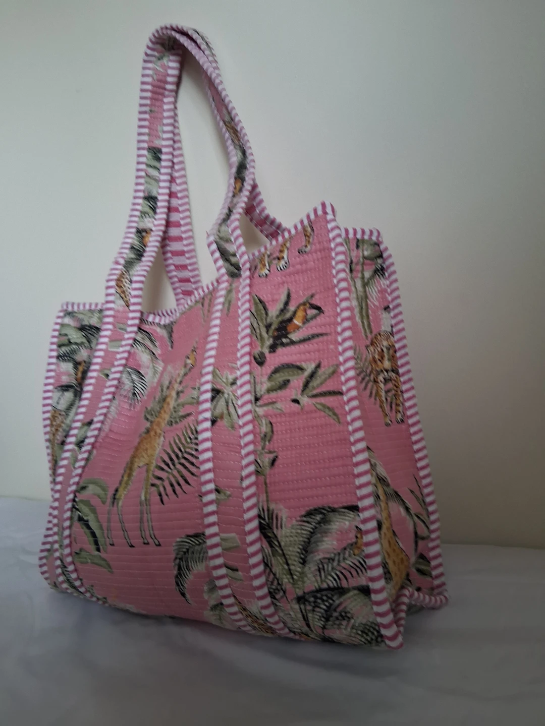 NEW QUILTED TOTE BAG WITH GIRAFFE AND LEOPARD PRINT - photo 3