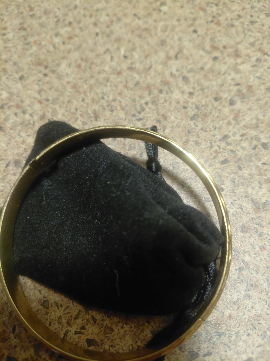 Gold-tone Bangle Bracelet with Star Pattern - photo 2