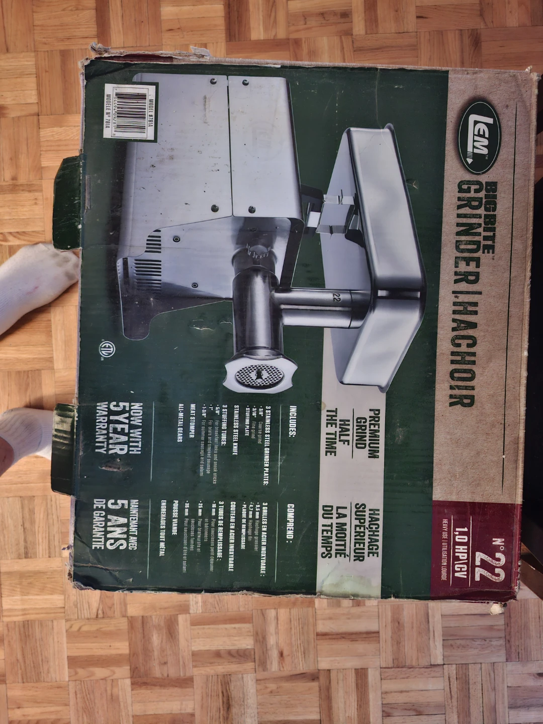LEM #22 BigBite Grinder Hachoir 1.0 HP - photo 3