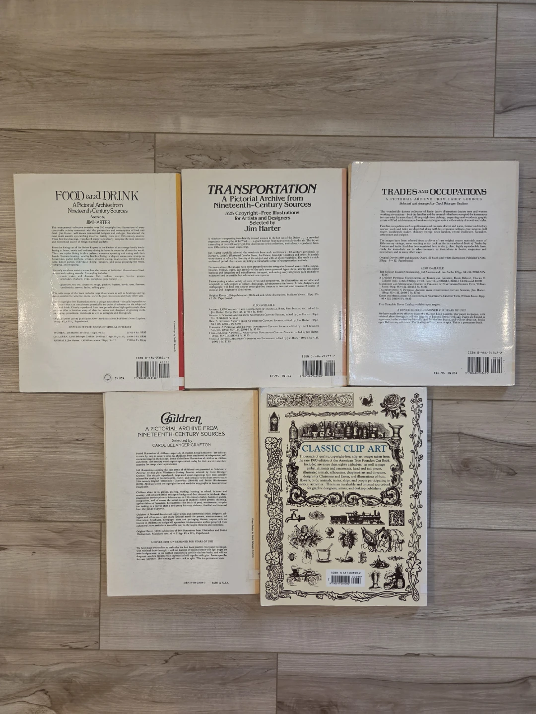 4 Pictorial Archive Books &  1 Classic Clip Art Image Book - photo 2