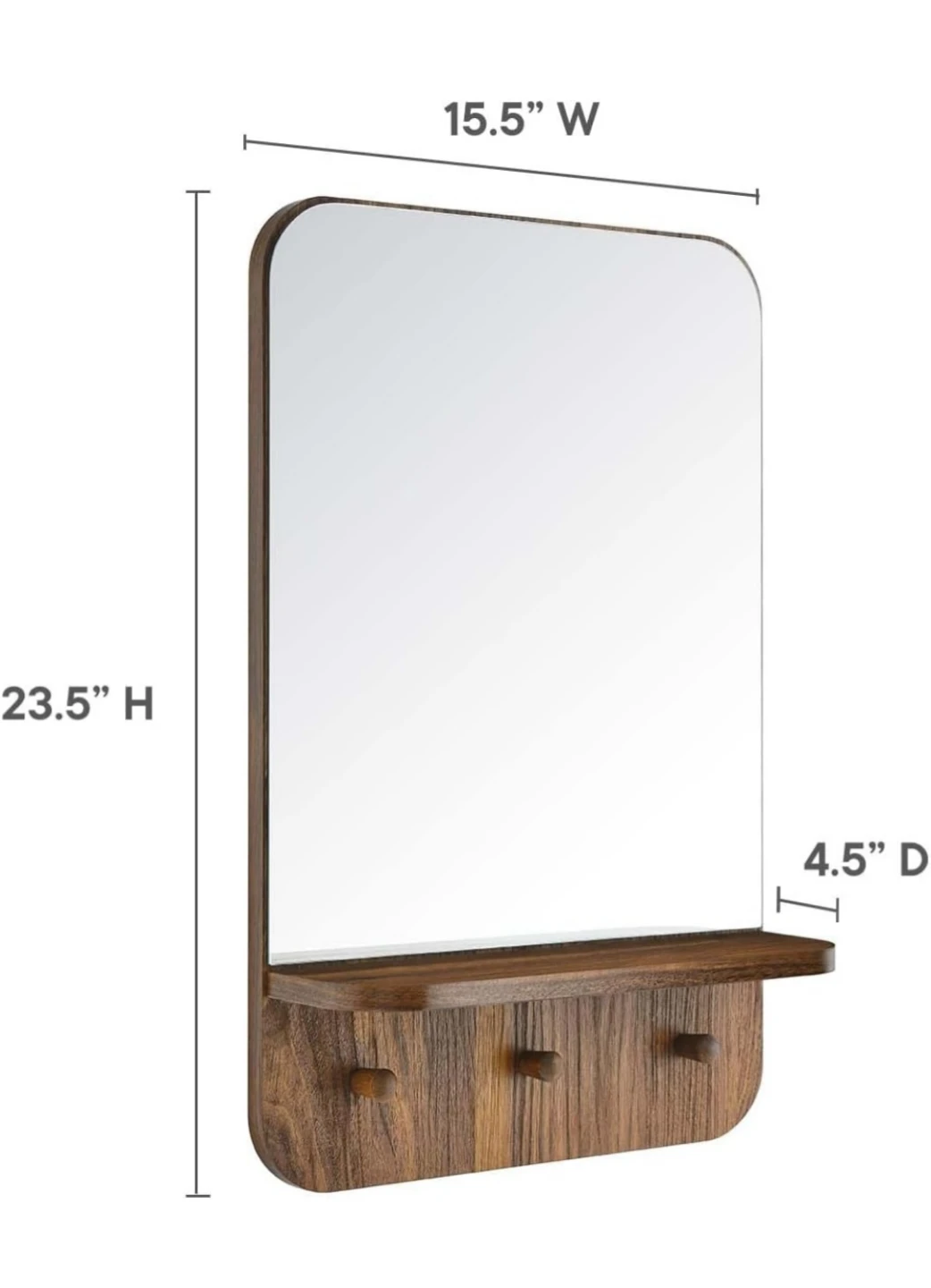 BRAND NEW IN BOX Mirror with Shelf and Hooks - photo 2
