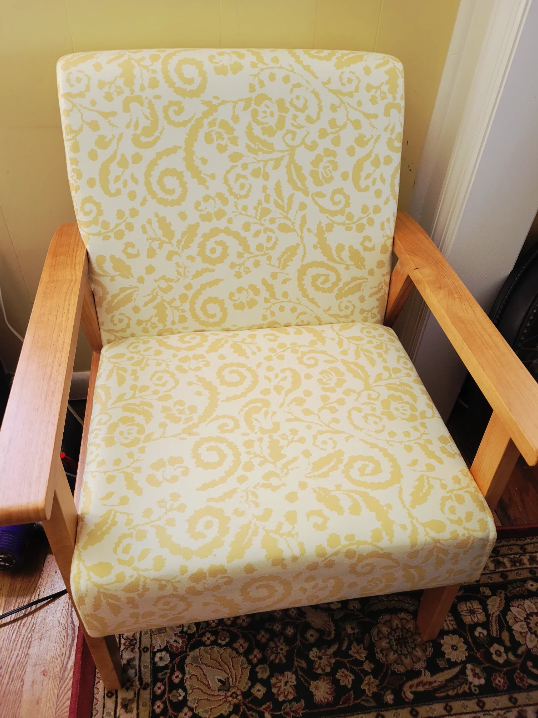Accent Chair with Yellow Floral Pattern - photo 2