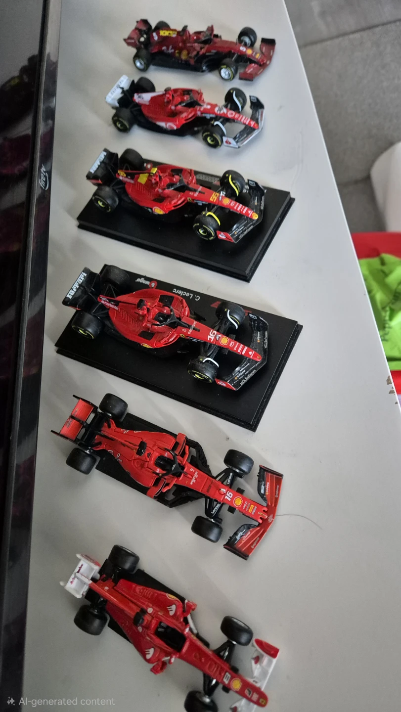 Collection of 5 Ferrari Formula 1 burago Model Cars