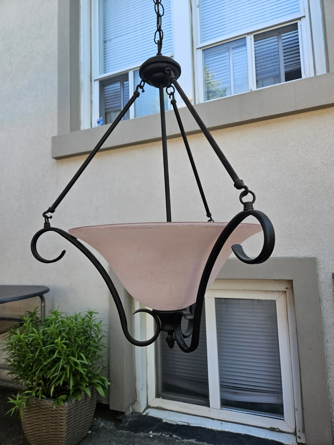Pink Glass Pendant Light Fixture - photo 2