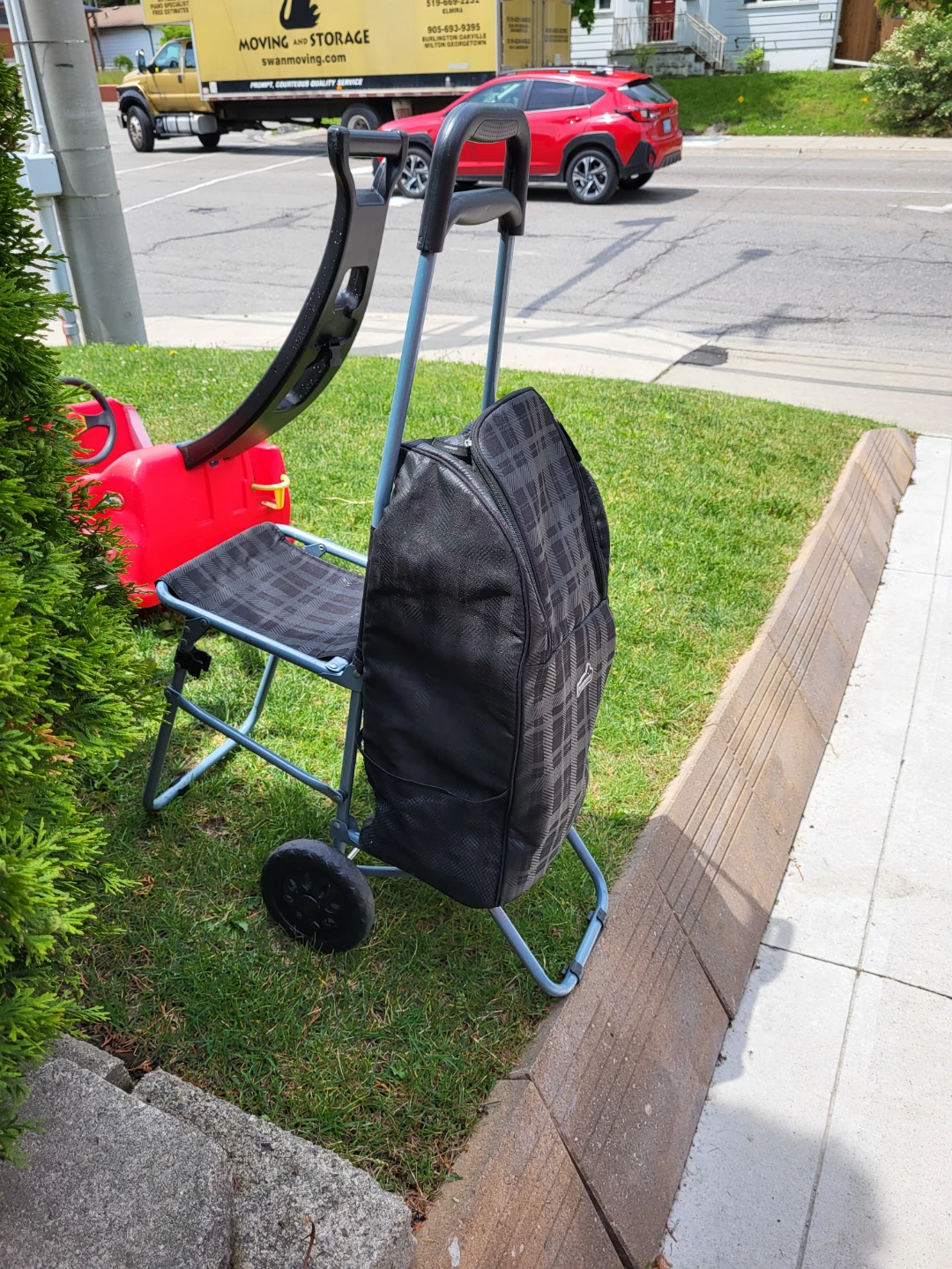 Black Rolling Shopping Cart with Seat