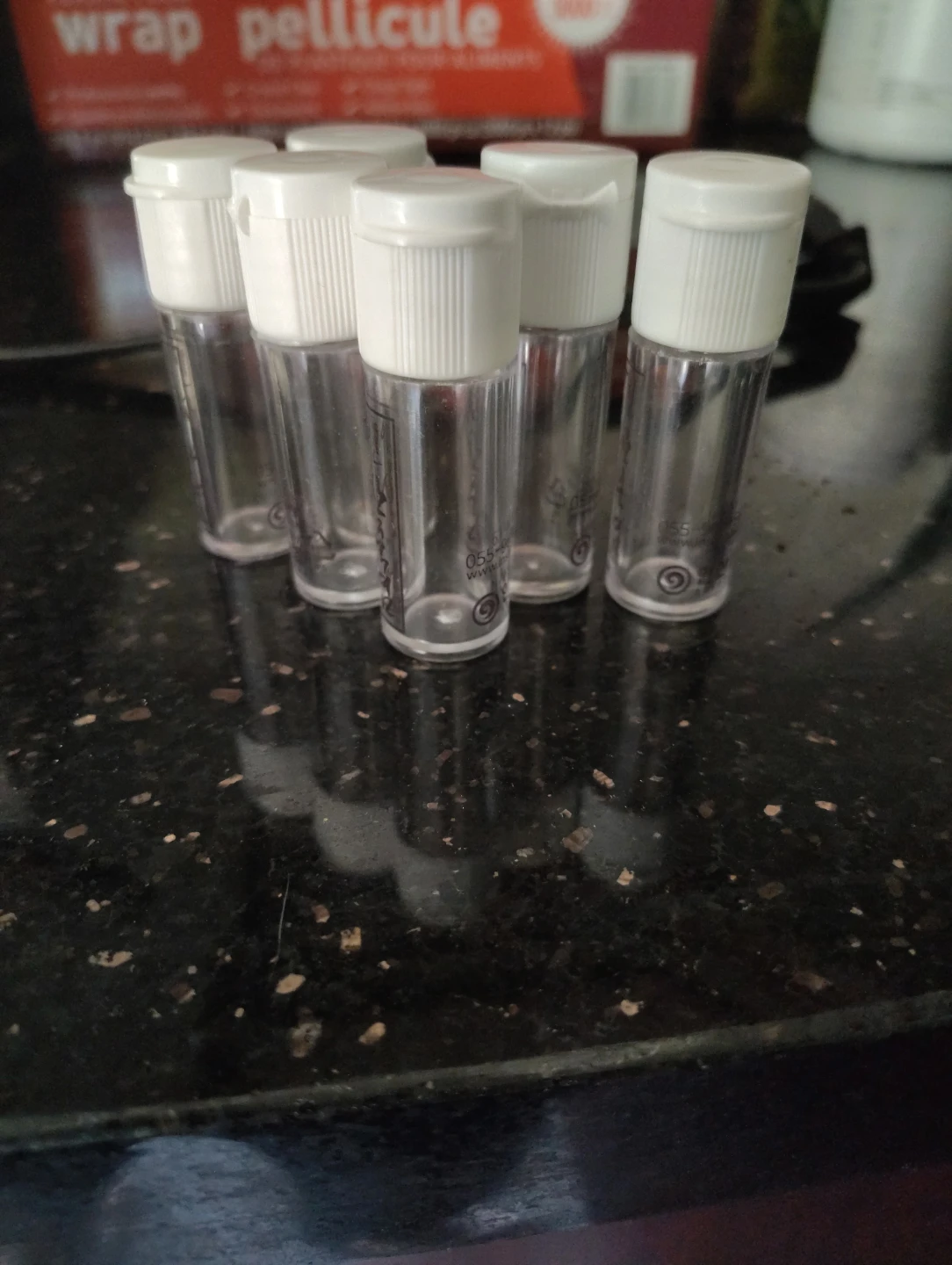 Set of 6 empty travel size refillable bottles