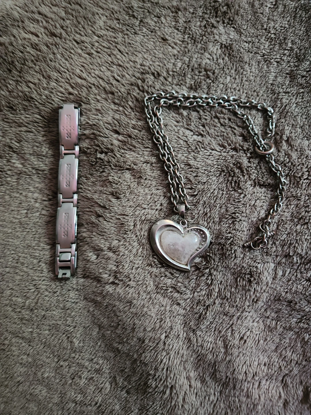 Heart Pendant Necklace and Bracelet Set