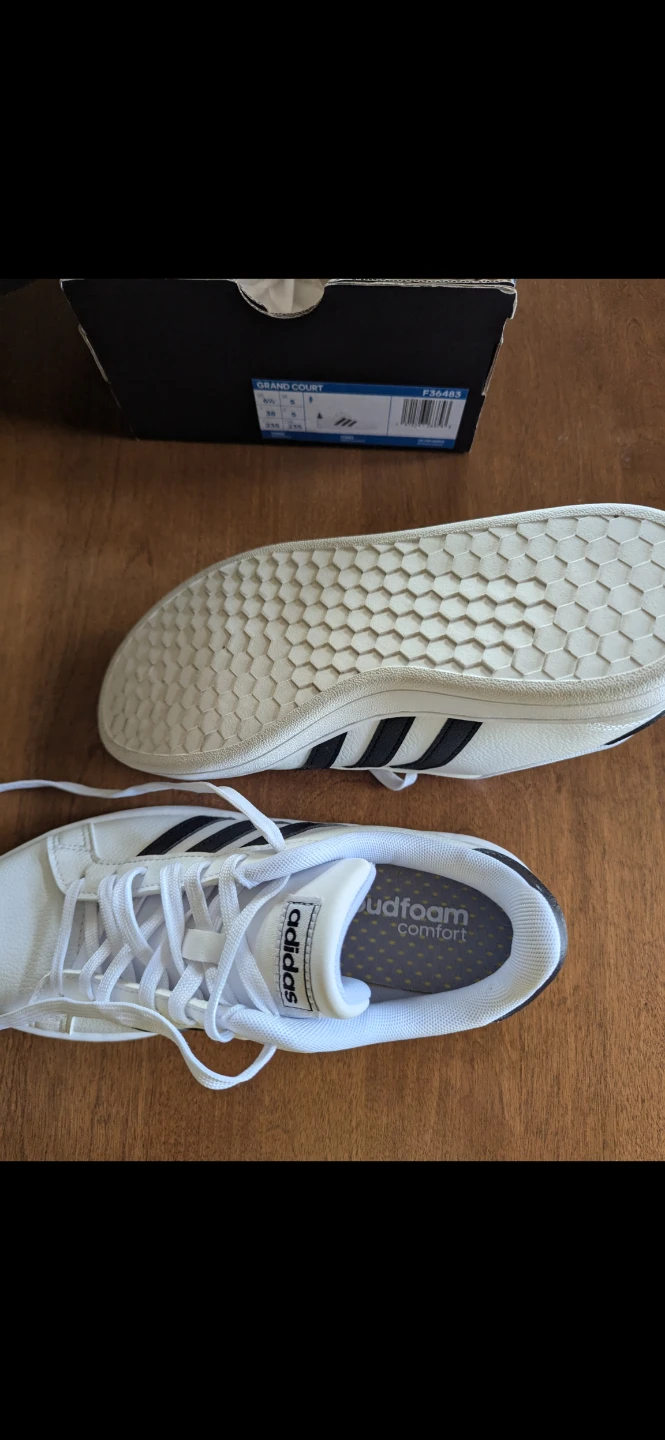 Adidas women's Grand Court Shoes - White/Black. 6.5. Brand new. - photo 2