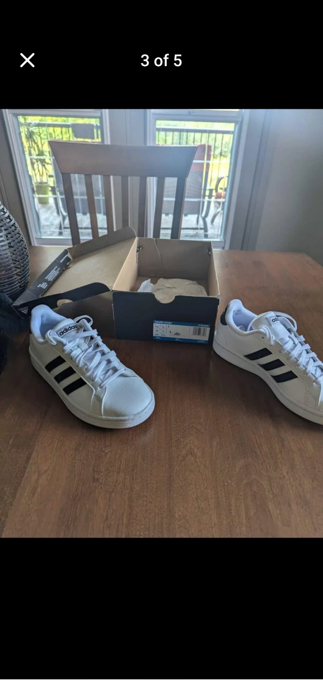 Adidas women's Grand Court Shoes - White/Black. 6.5. Brand new. - photo 3
