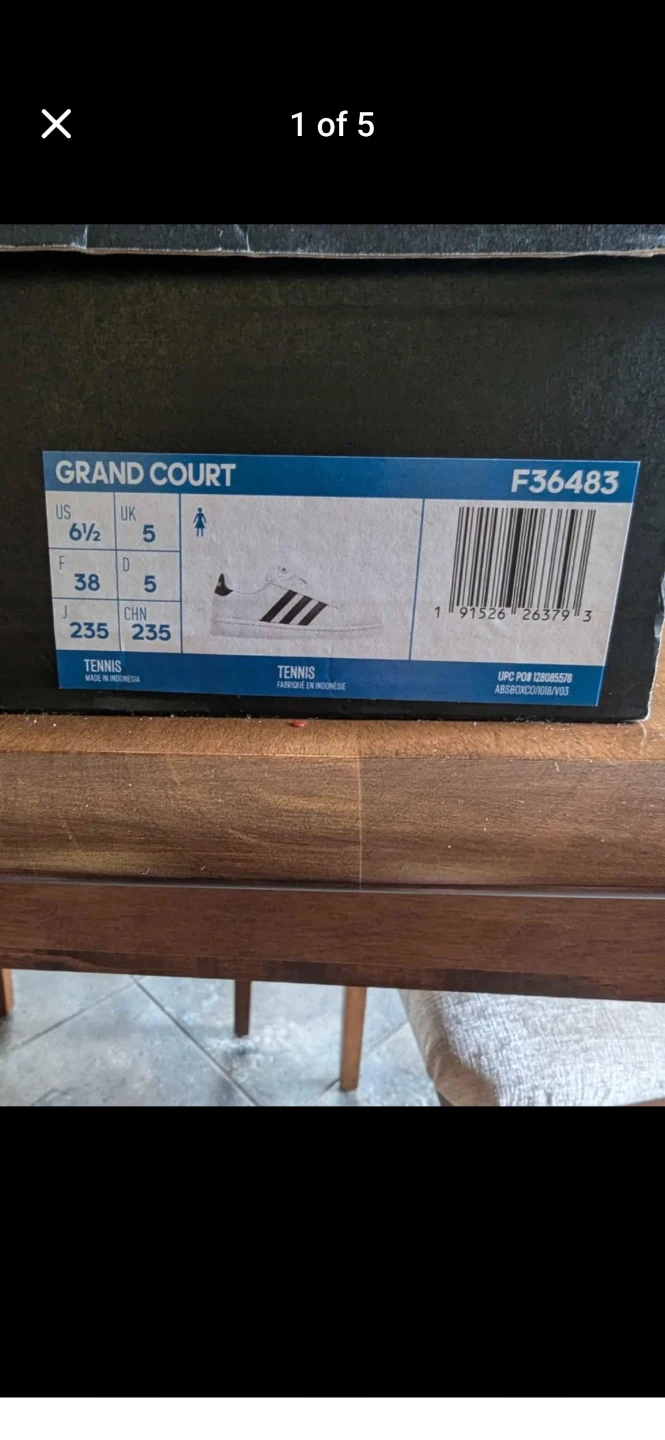 Adidas women's Grand Court Shoes - White/Black. 6.5. Brand new. - photo 4