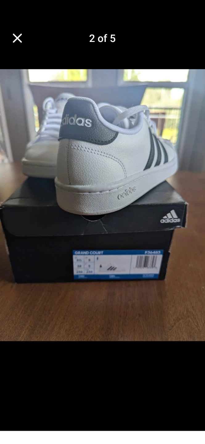 Adidas women's Grand Court Shoes - White/Black. 6.5. Brand new. - photo 5