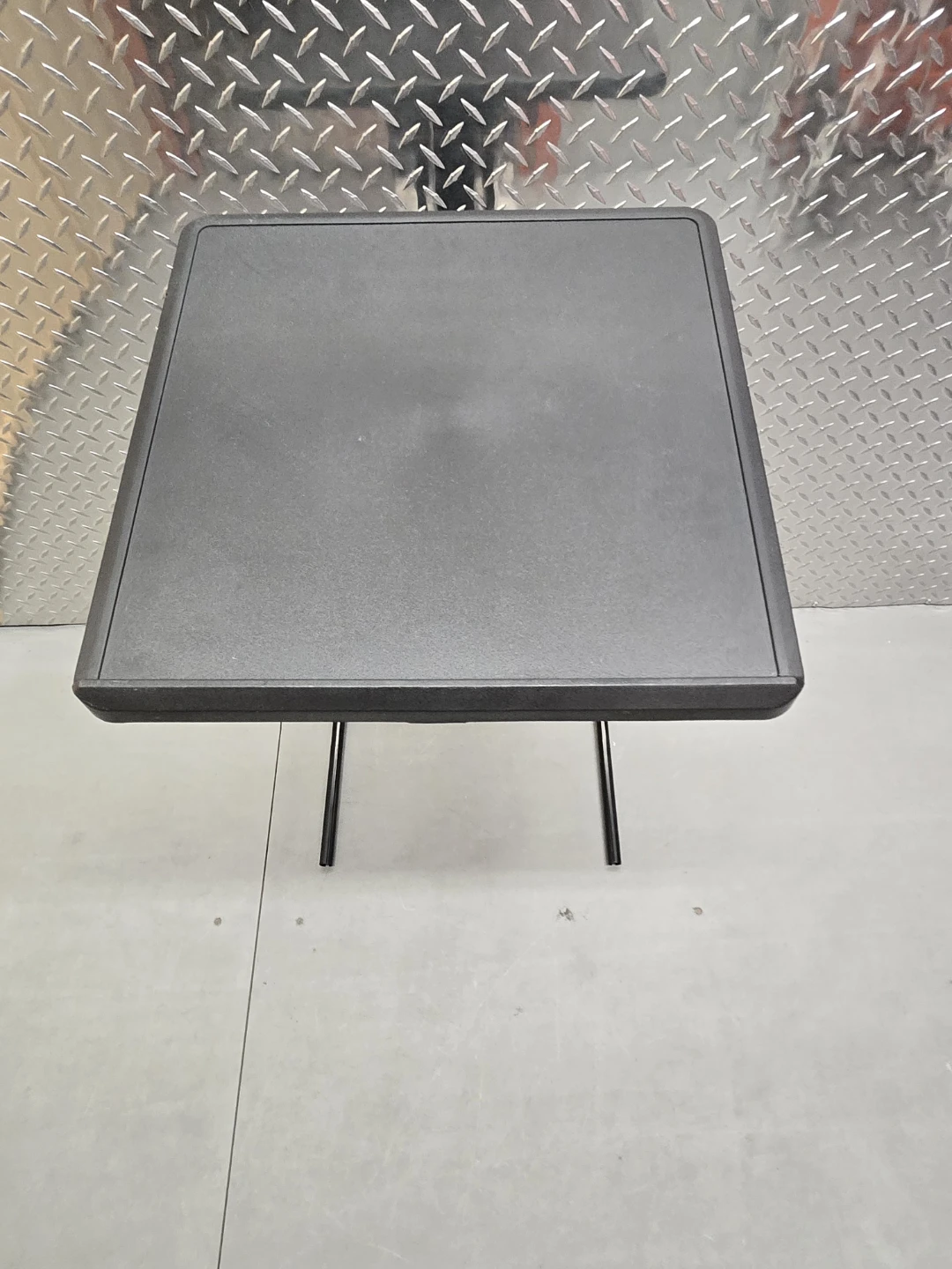 Adjustable Height Folding TV Tray Table - Black Laptop Desk - photo 2