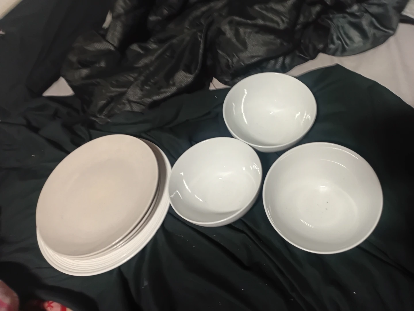 White Bowls and Plates Set