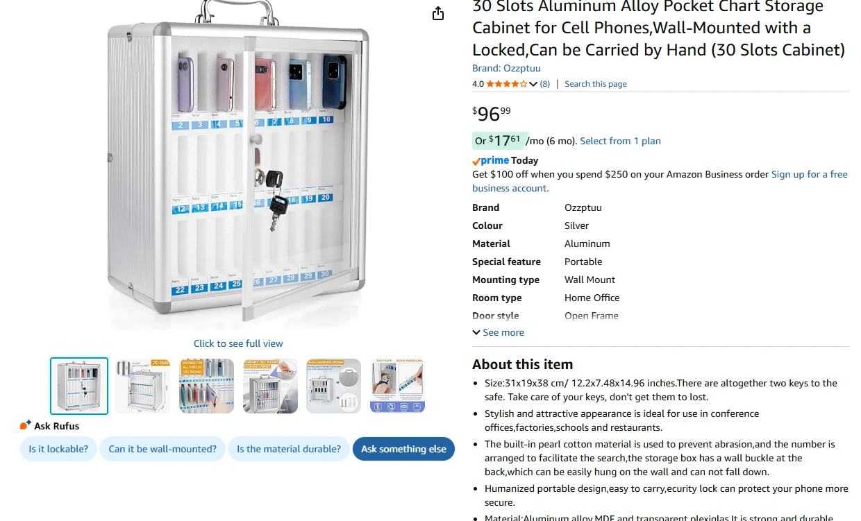 30 Slots Cell Phone Storage Cabinet - photo 2