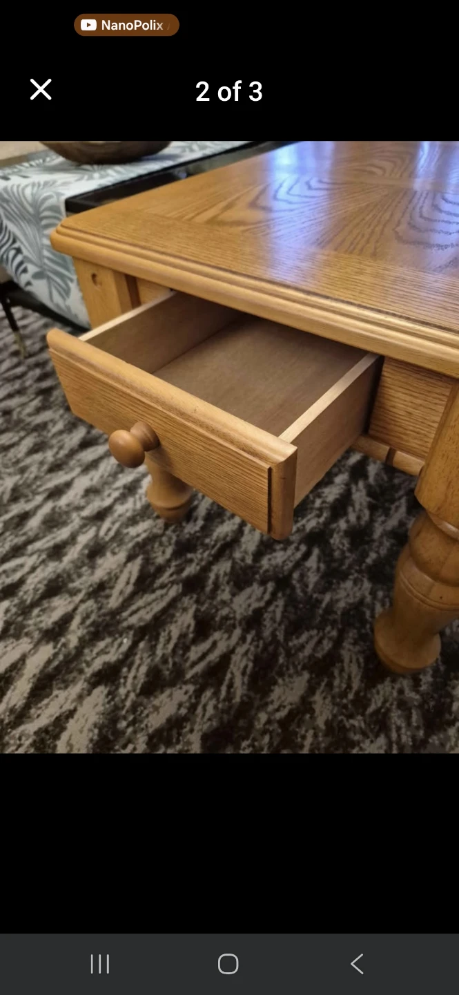 Solid Oak Coffee Table - photo 2