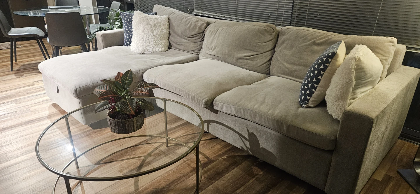 Round Glass Coffee Table with Metal Frame - photo 4