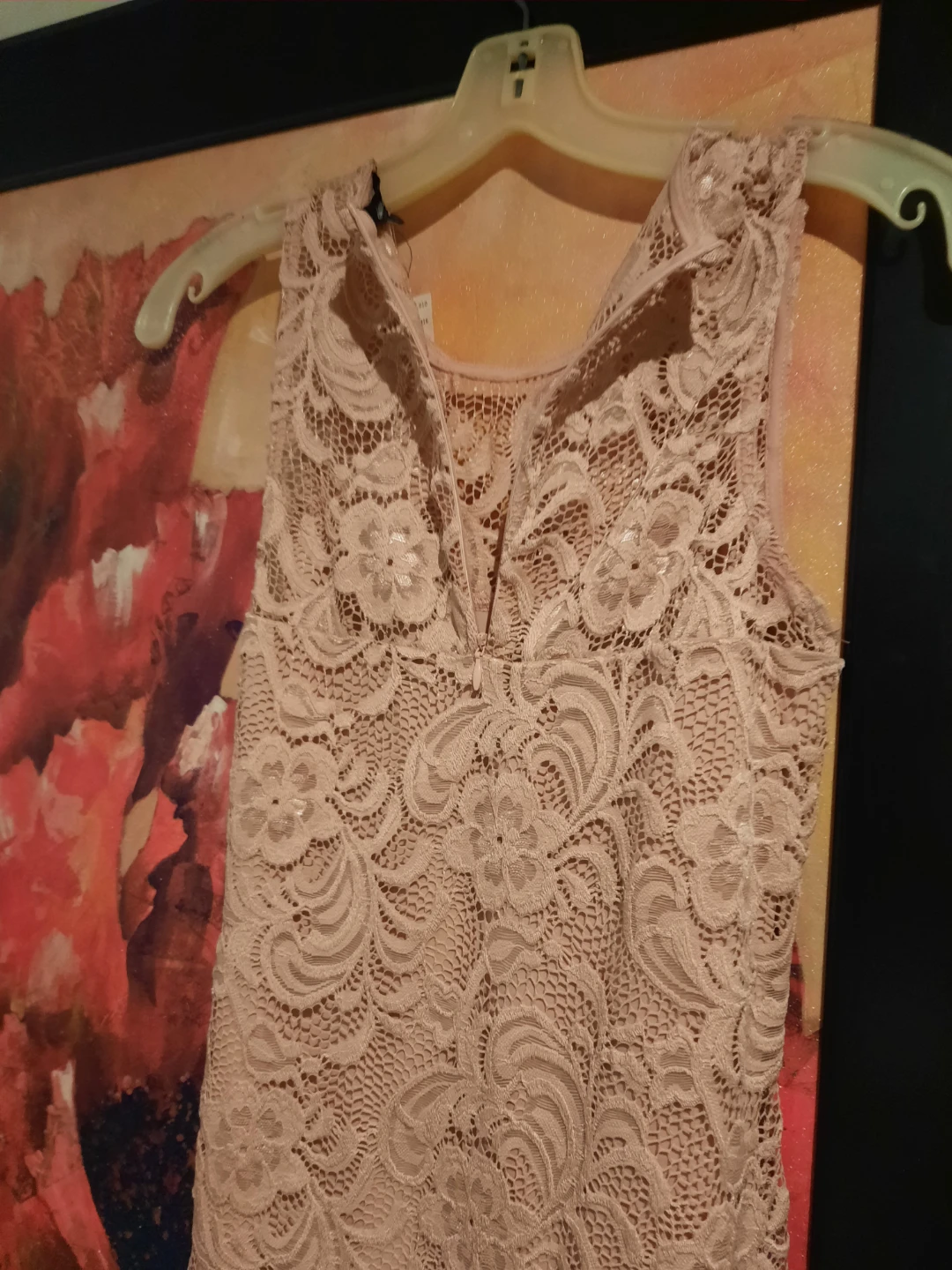 NWT Women's Junior's Lace Dress med lined blush - photo 3