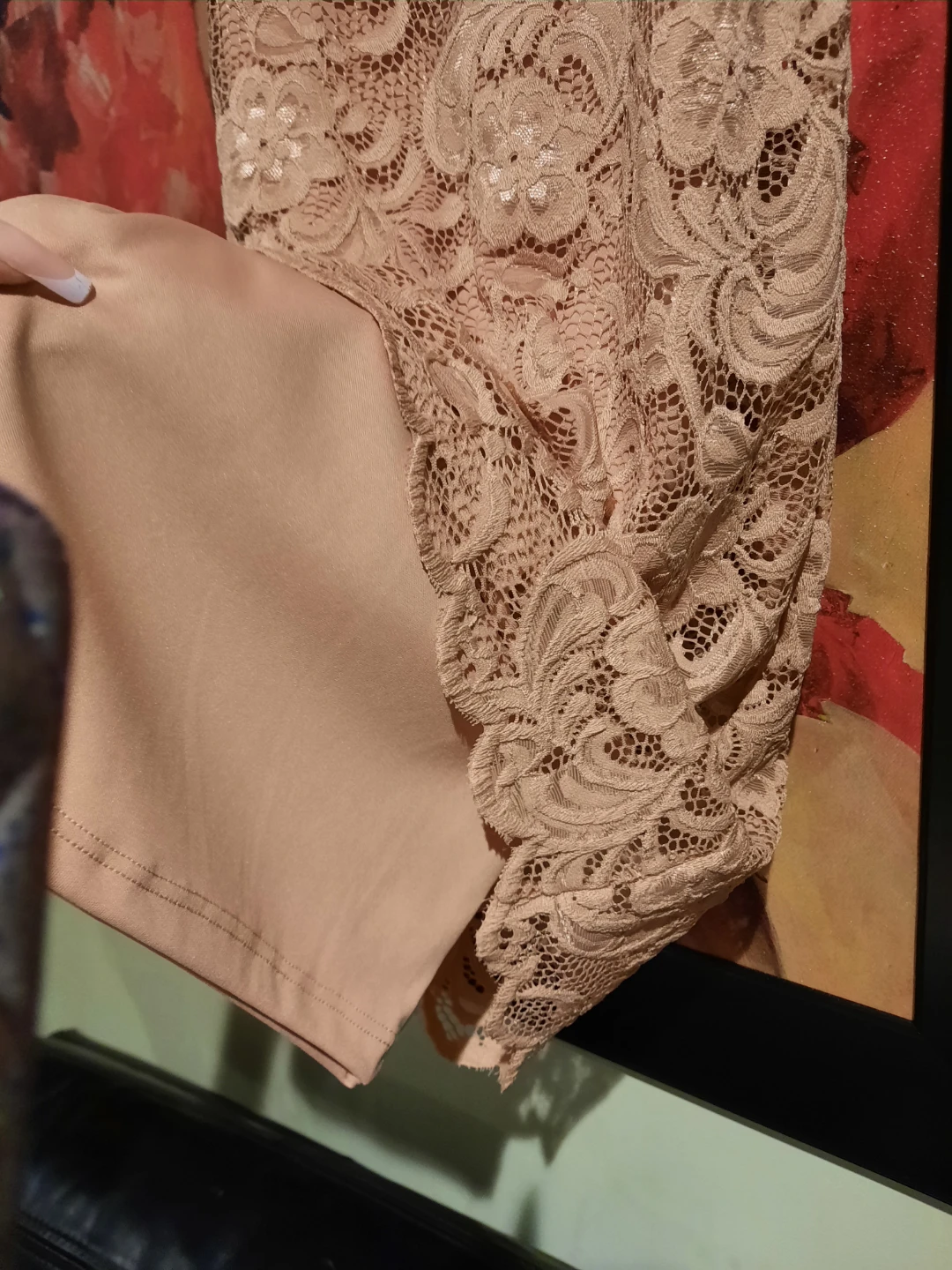 NWT Women's Junior's Lace Dress med lined blush - photo 4