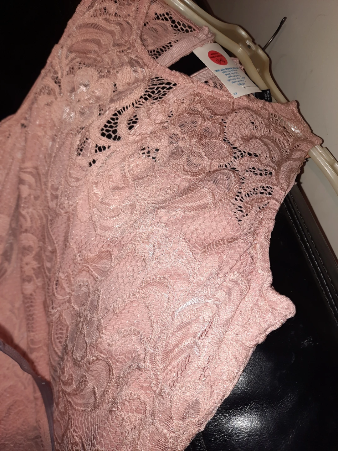 NWT Women's Junior's Lace Dress med lined blush - photo 5