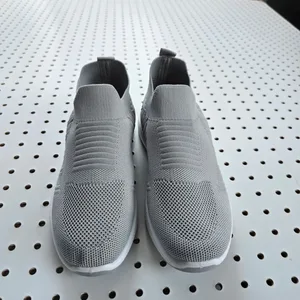 Gray Knit Slip-On Sneakers - Size 7.5 (Fits Like 8)
