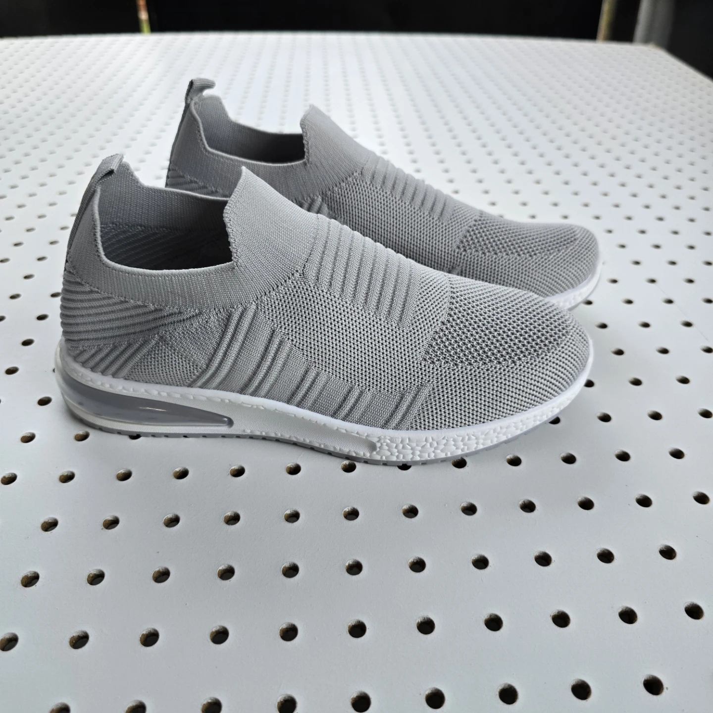 Gray Knit Slip-On Sneakers - Size 7.5 (Fits Like  8) - photo 3