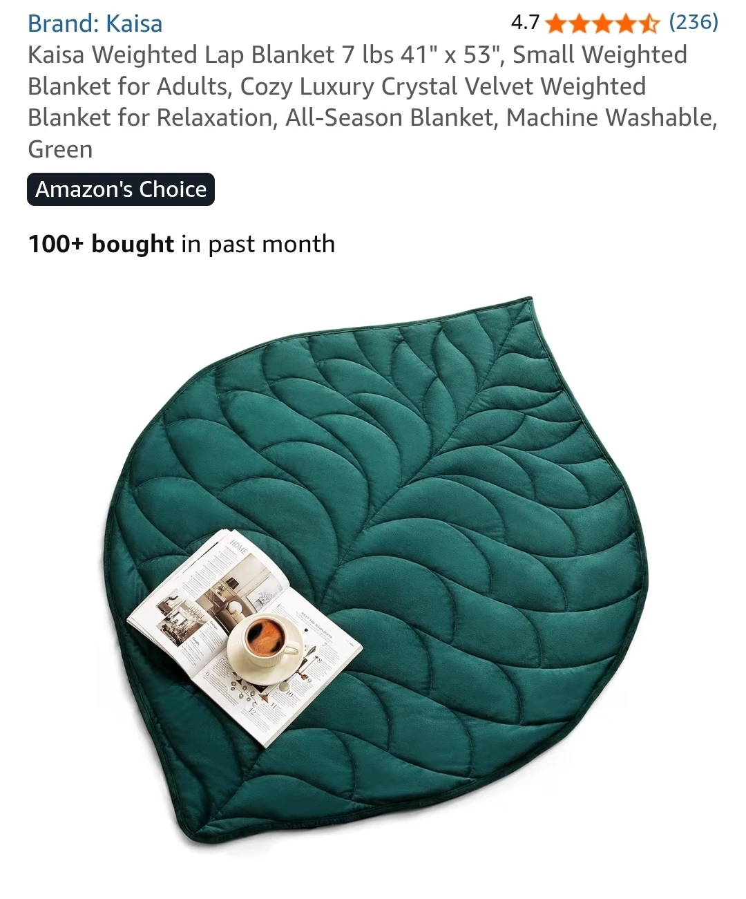 Kaisa Weighted Lap Blanket - Green - photo 2
