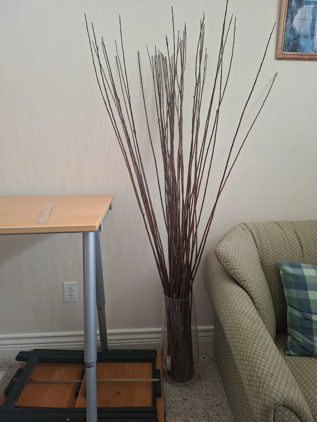 Tall Decorative Branches in Clear Vase