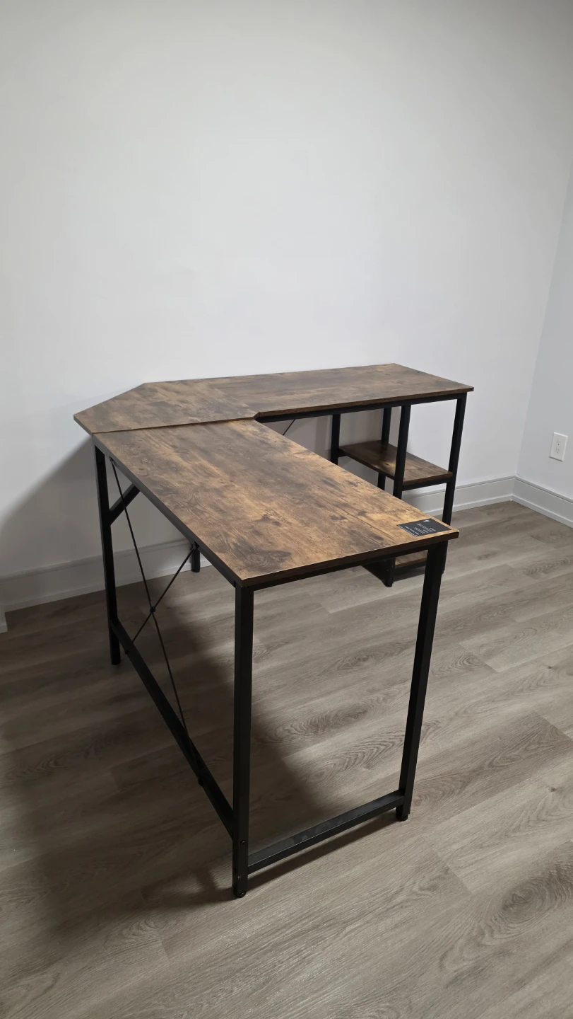 L-Shaped Computer Desk with Shelves - photo 2
