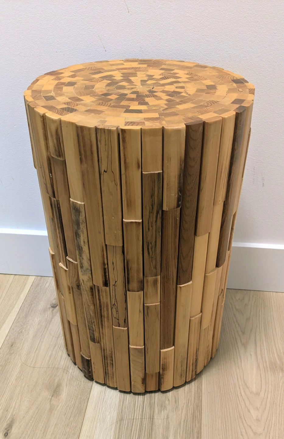 Wood Round Accent End Table