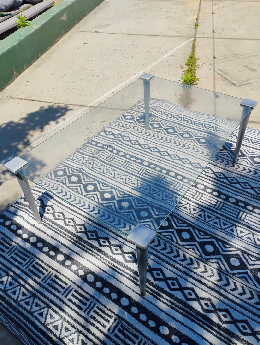 Glass Coffee Table with Metal Legs - photo 2
