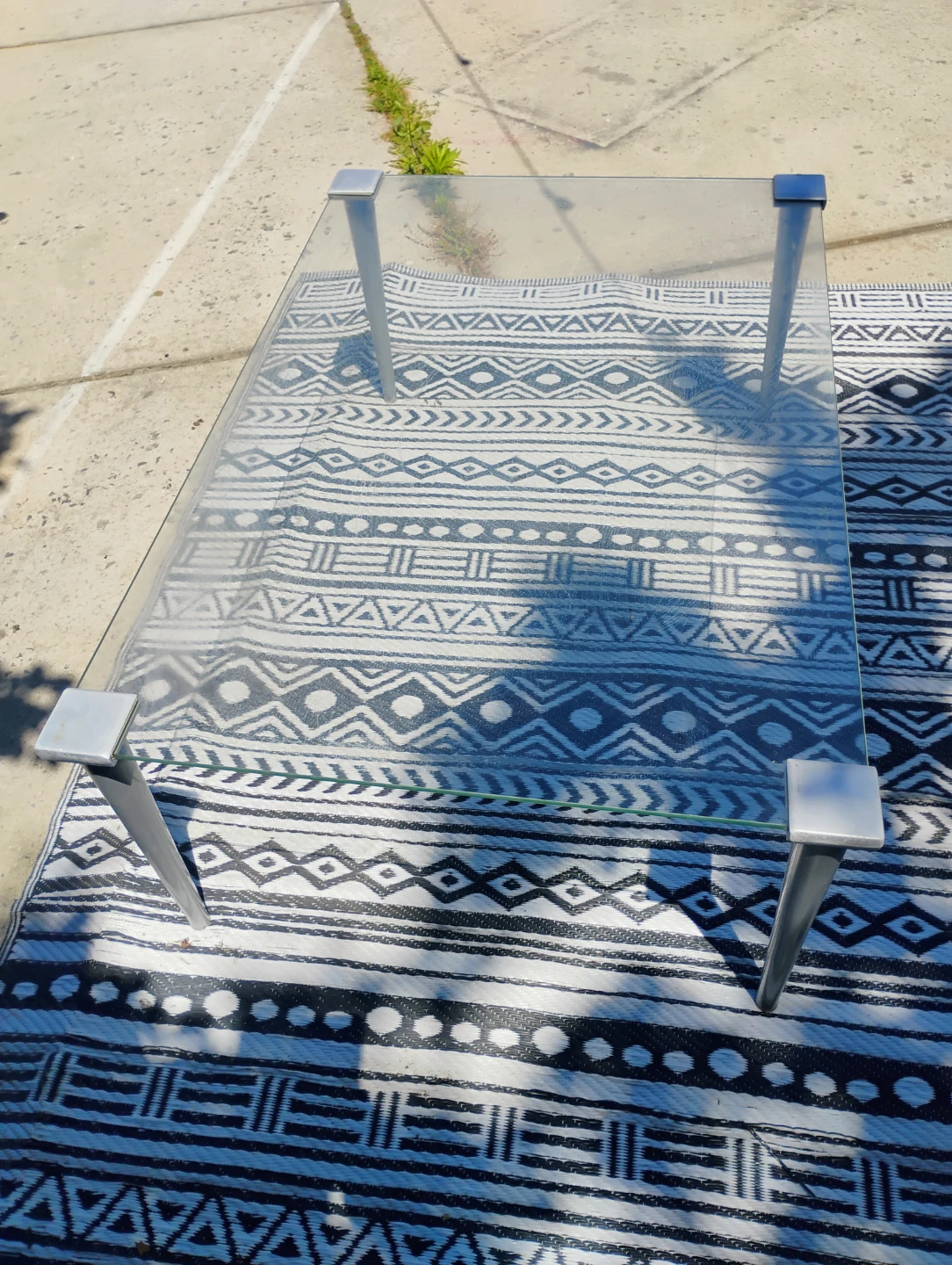 Glass Coffee Table with Metal Legs - photo 5
