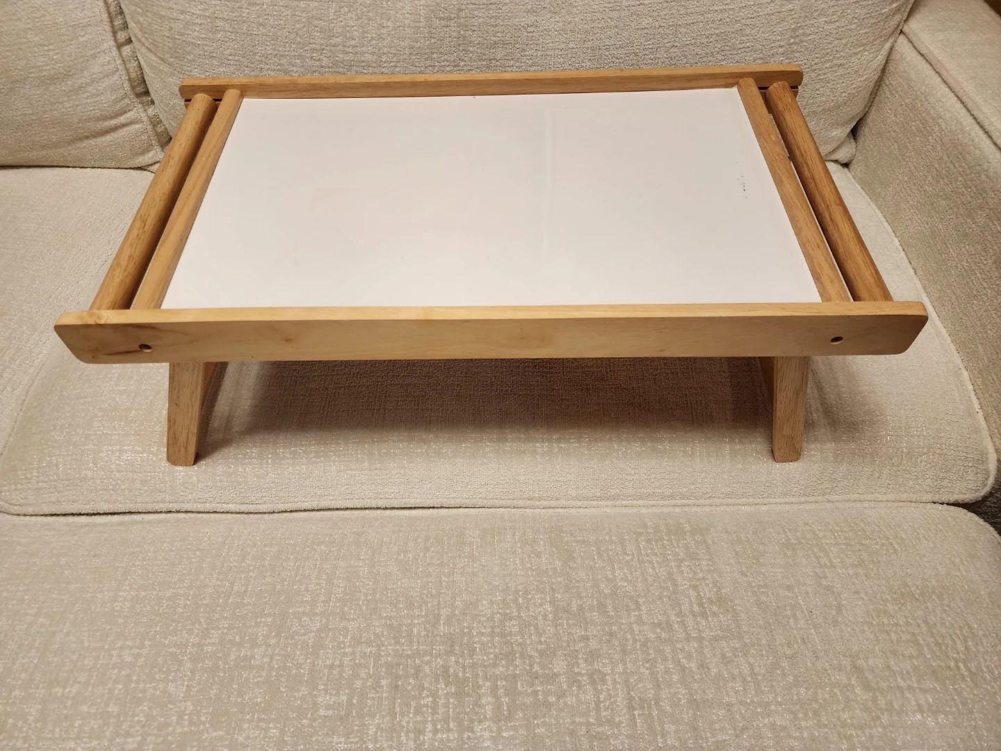 Breakfast-In-Bed Tray - Natural Wood with White Surface - photo 2
