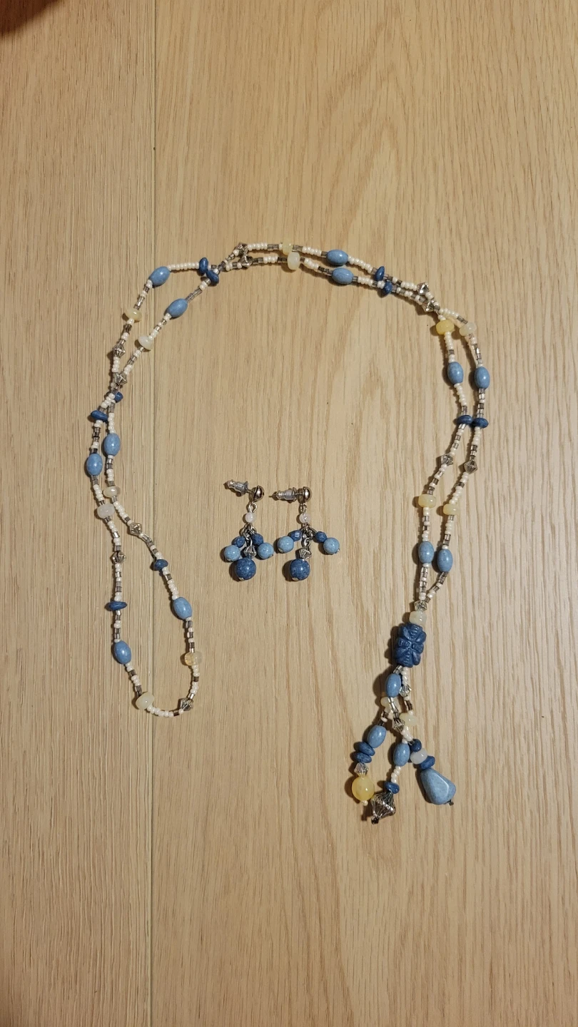 Beaded Necklace and Earrings Set