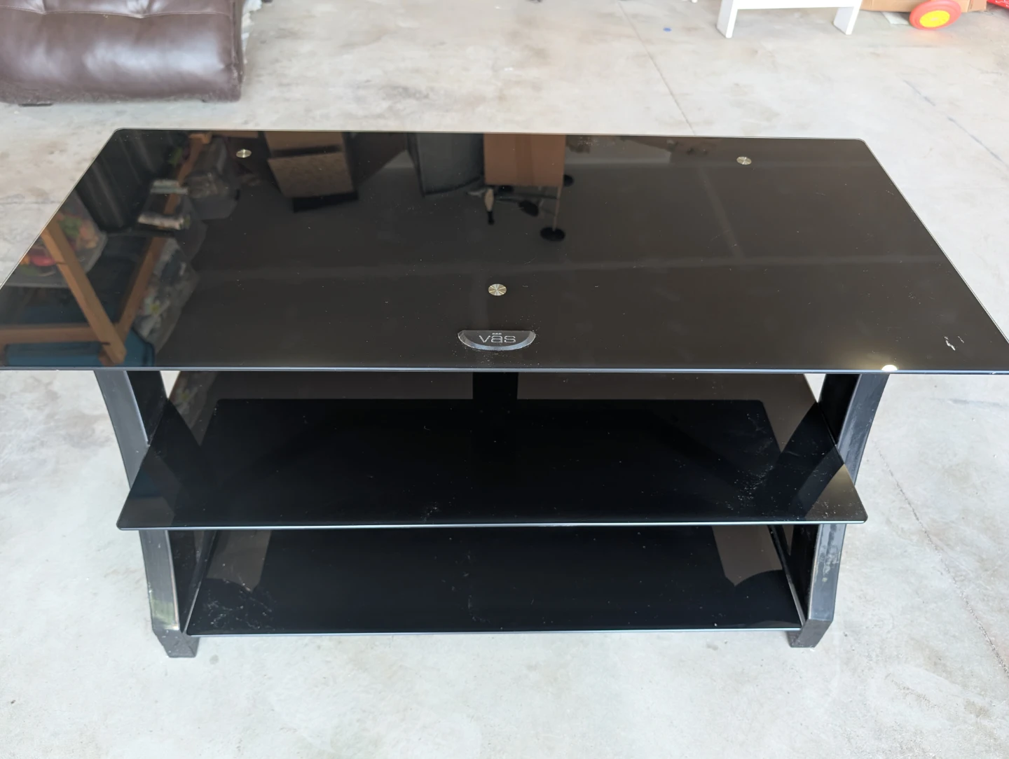 Black Glass TV Stand