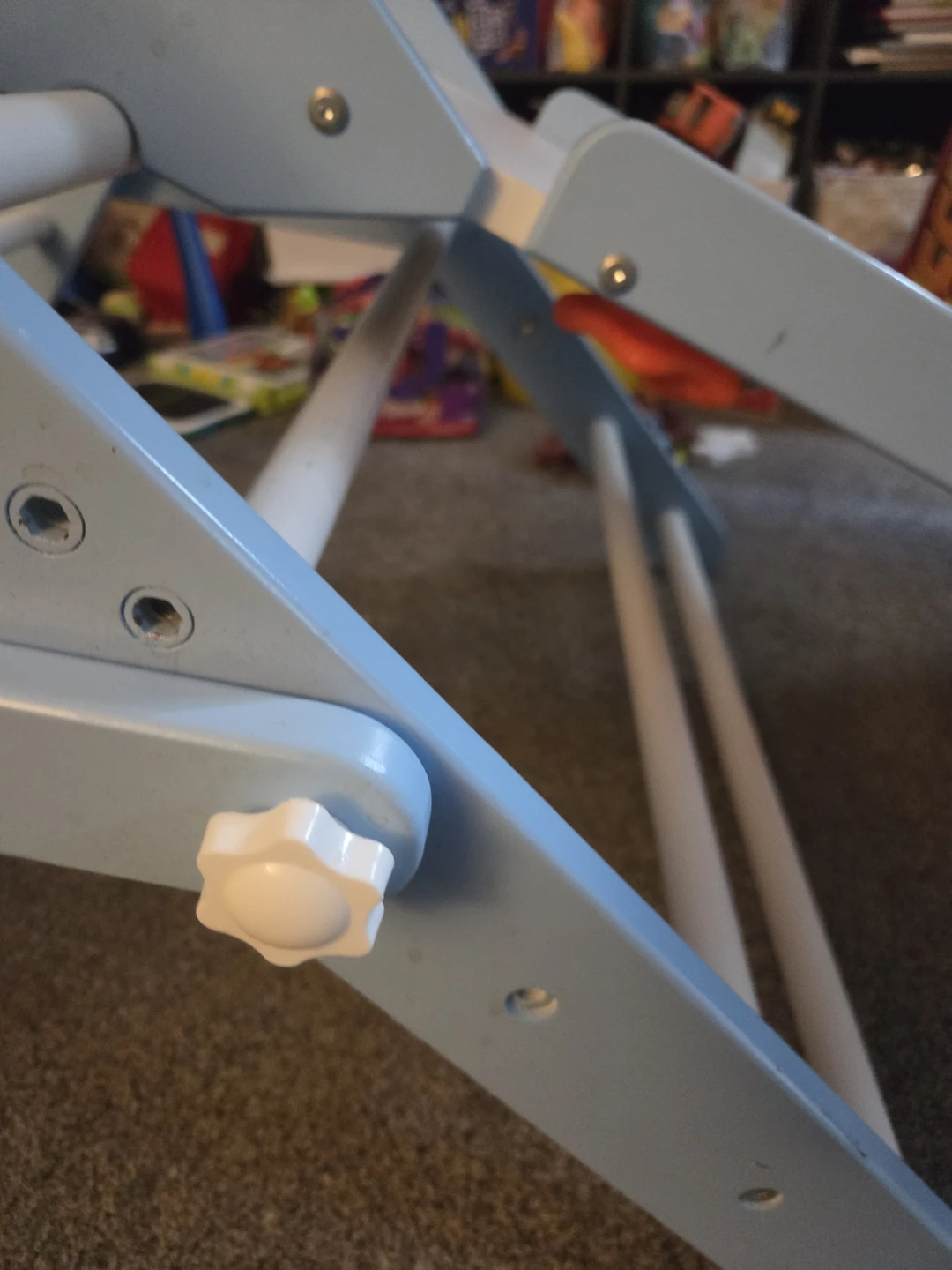 Blue Wooden Pikler Triangle with Slide and Climbing Wall - photo 3