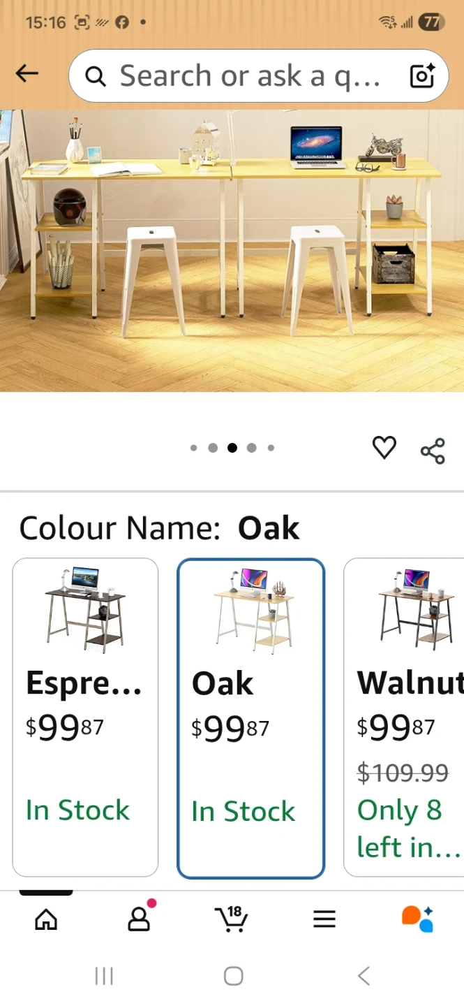 Trestle Computer Desk with Open Storage Shelves - Oak