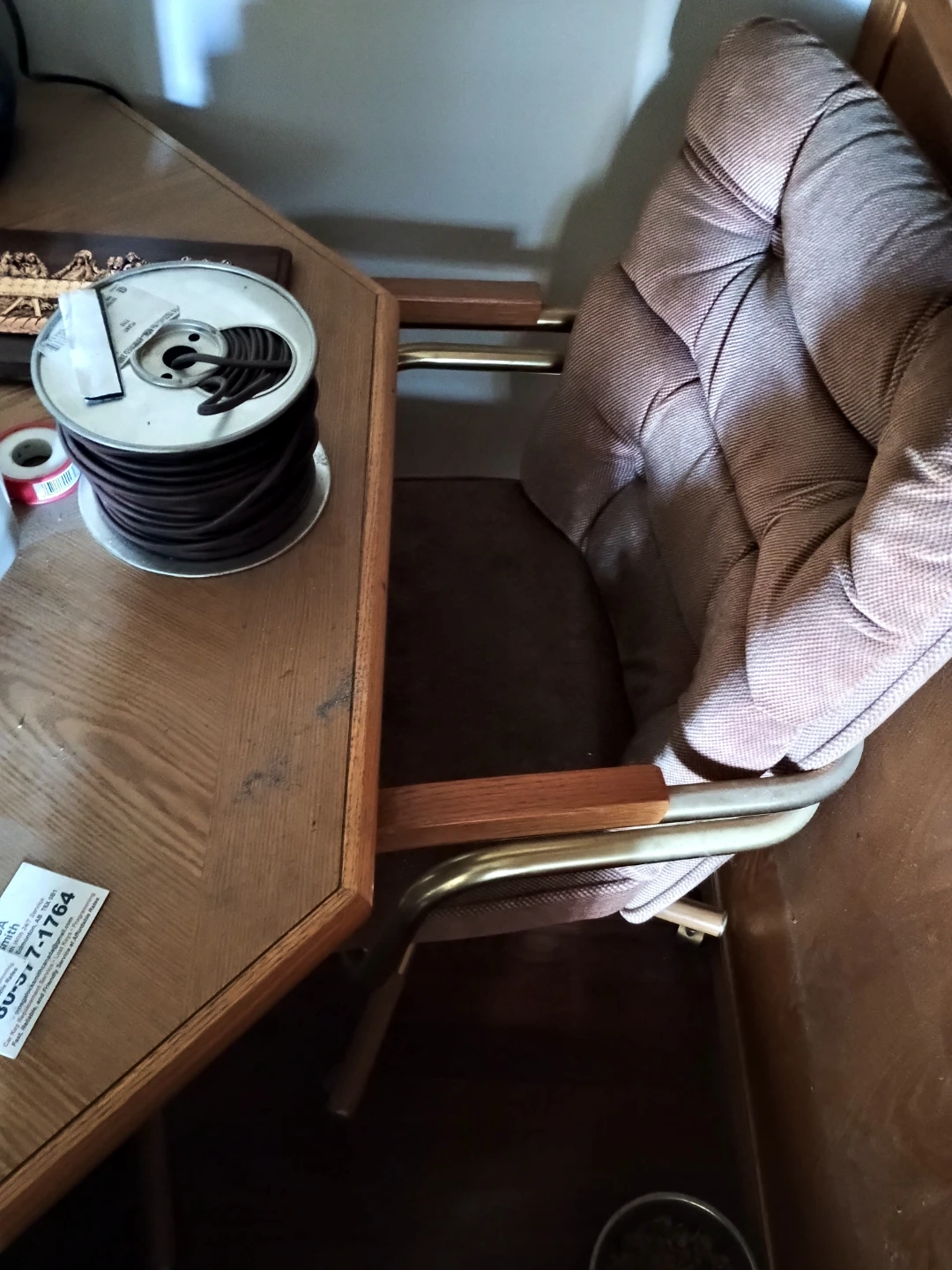 Table and chairs padded and on rollers
