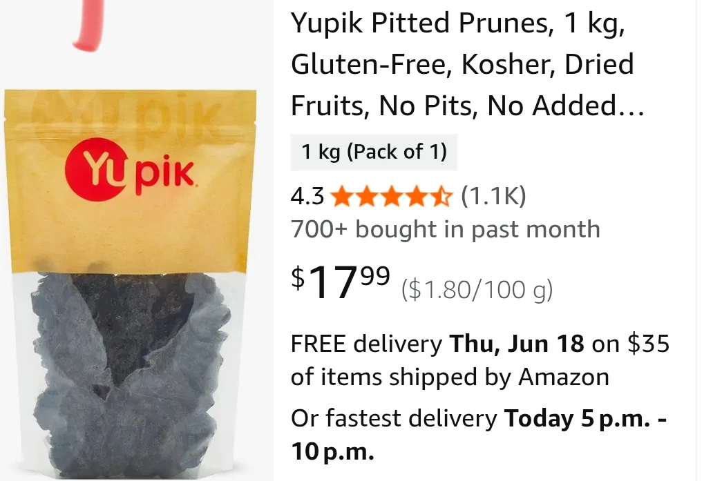 Yupik Pitted Prunes 1 kg - photo 2