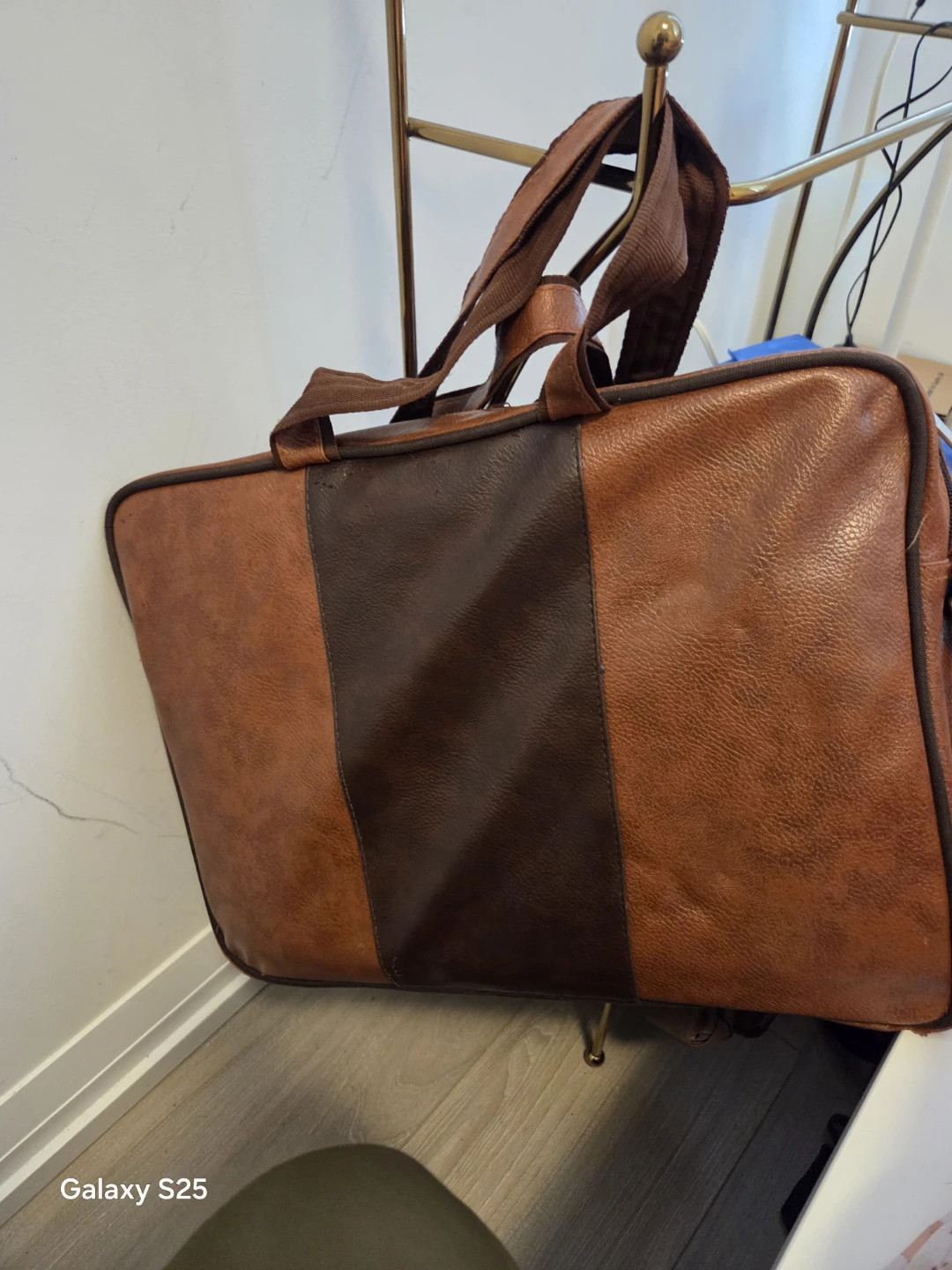 Brown Faux Leather Briefcase - photo 5