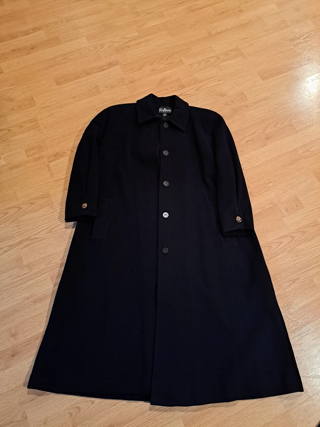 Raffiné Women's Black Wool Blend Coat
