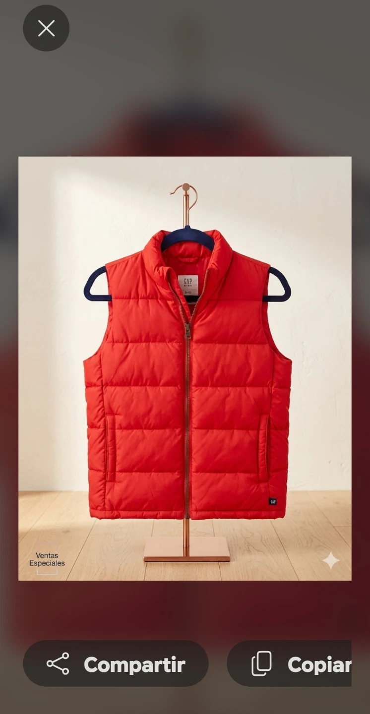 GAP Kids Red Puffer Vest Size 10    12  años