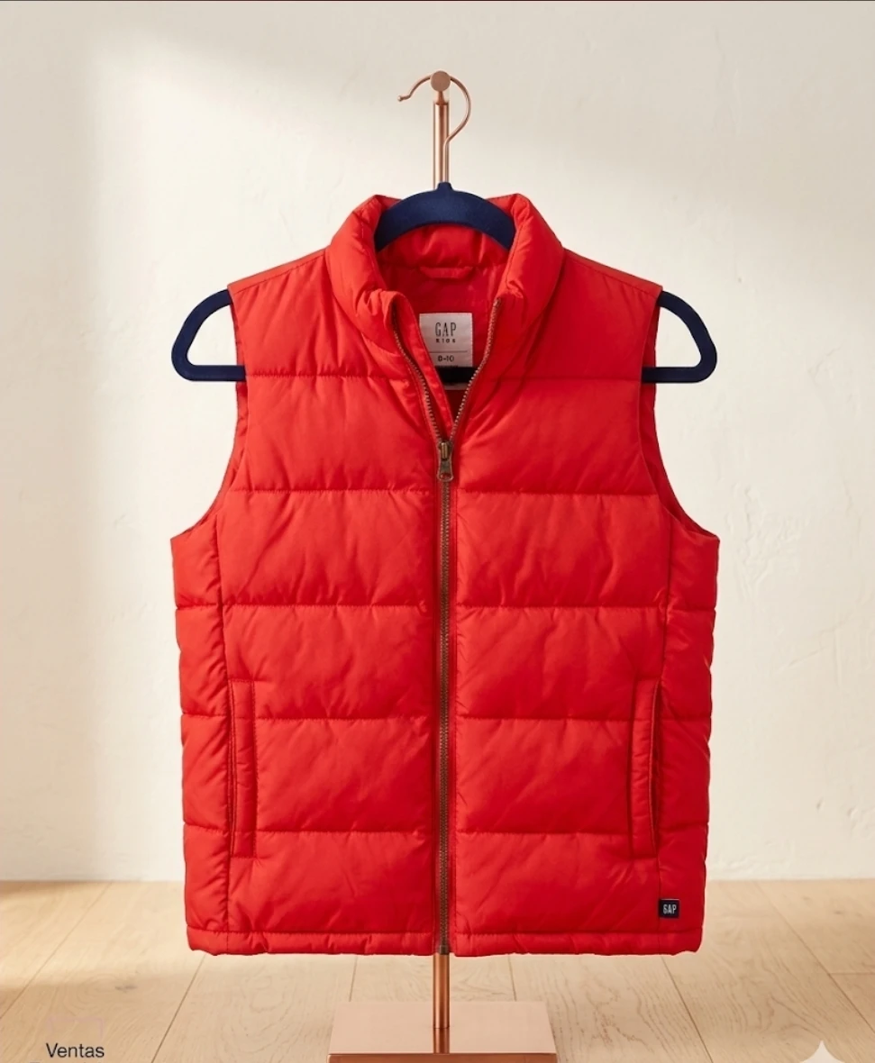GAP Kids Red Puffer Vest Size 10    12  años - photo 2